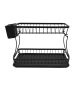 Πιατοθήκη Διώροφη Μεταλλική Μαύρη M29xΠ31xY42cm Estia Home Art  01-12113