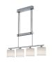 Φωτιστικό Κρεμαστό Τετράφωτο 77x13,5xY95-150cm 4xE14 Κορμός Νίκελ Ματ-Αμπαζούρ Λευκό Trio Lighting Garda 305400401