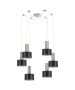 SE21-NM-4-NM6-MS1 ADEPT TUBE Nickel Matt Pendant Black Metal Shade+ HOMELIGHTING 77-8450