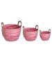 Σετ 3 καλάθια σε ροζ χρώμα 35x28cm / 28x22cm / 23x19cm DF-596A Etoile DF-596A