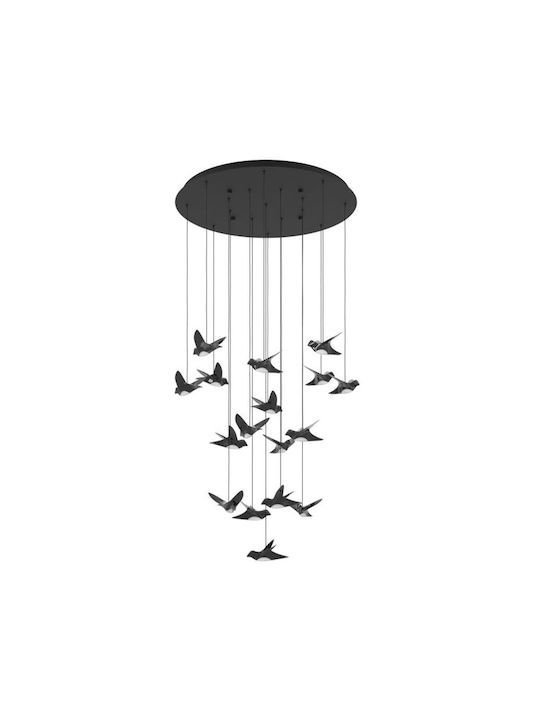 Κρεμαστό Φωτιστικό Led D78xH220cm Μαύρα Πουλιά Eglo Paratebueno 390352