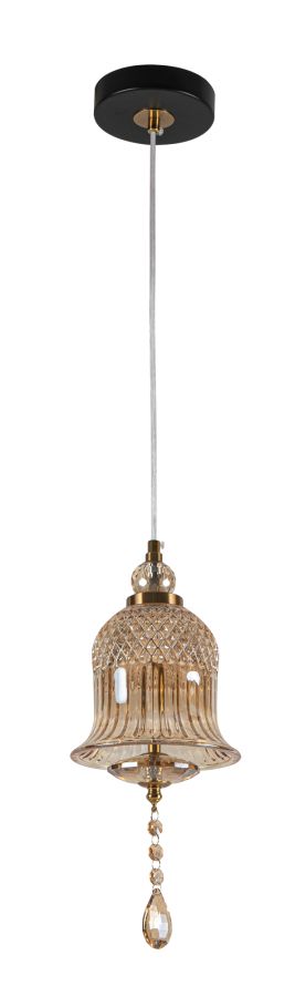 Φωτιστικό Κρεμαστό 15x34cm LED 5w  Γυάλινο Μελί με Διακοσμητικό Κρύσταλλο PDC 723-1 HN ARlight 0084652