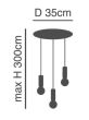 SE21-BL-4-3BL-GL1 ADEPT TUBE Black Pendant Smoked Glass+ HOMELIGHTING 77-8487