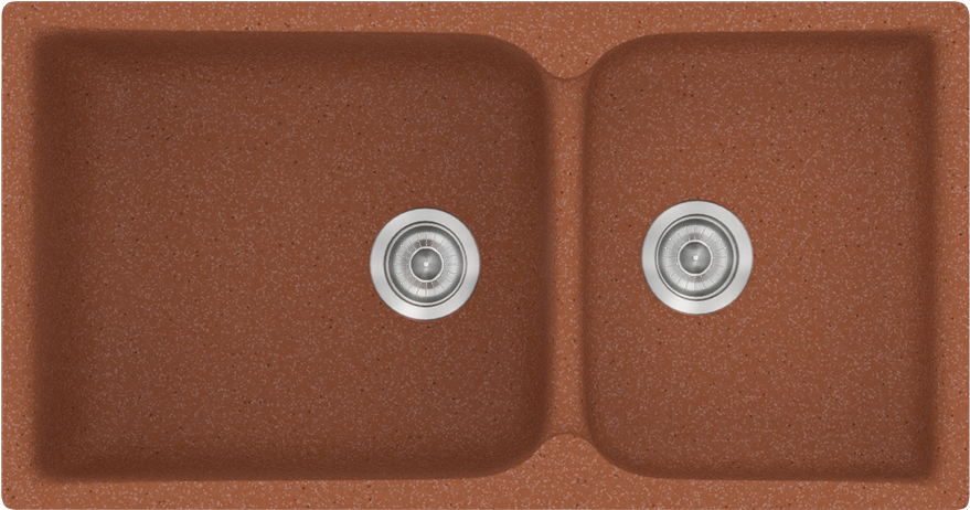 Sanitec Νεροχύτης 307 Classic 92×51 307-20-Granite-Terracota
