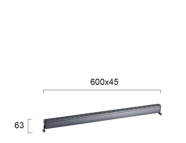 Φωτιστικό Led Wall Washer IP67  600*45mm Led 12w 1320 lm 3200K Ανθρακί Viokef Marvel 4187300