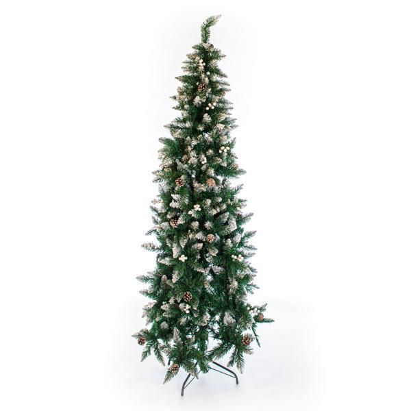 ΔΕΝΤΡΟ ΕΛΑΤΟ ΒΟΥΚΟΥΡΕΣΤΙ, ΧΙΟΝΙΣΜΕΝΟ ΜΕ ΛΕΥΚΑ BERRY, 210cm Eurolamp 600-30626