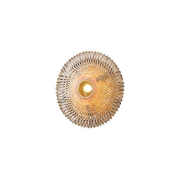 ΑΠΛΙΚΑ ΤΟΙΧΟΥ ΒΑΜΒΟΟ 1XE27 Max 15W Φ400X140mm ΚΑΦΕ-ΜΑΥΡΟ ARTE ILLUMINA CYCLONE Eurolamp 144-32015