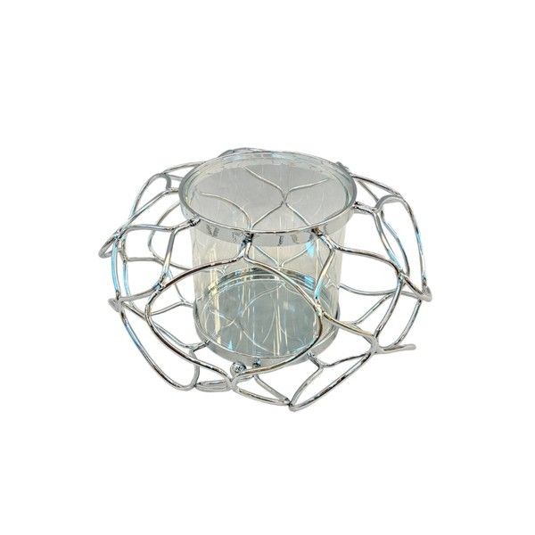 ΚΗΡΟΠΗΓΙΟ ΜΕΤΑΛΛΙΚΟ - ΓΥΑΛΙΝΟ ΑΣΗΜΙ 20x12cm Eurolamp 819-02081