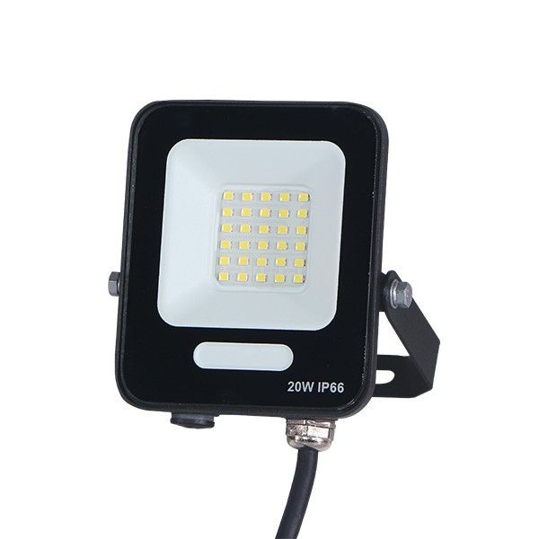 ΠΡΟΒΟΛΕΑΣ LED 20W SMD ΜΑΥΡΟΣ IP66 4000K PLUS 60cm ΚΑΛΩΔΙΟ Eurolamp 147-69803