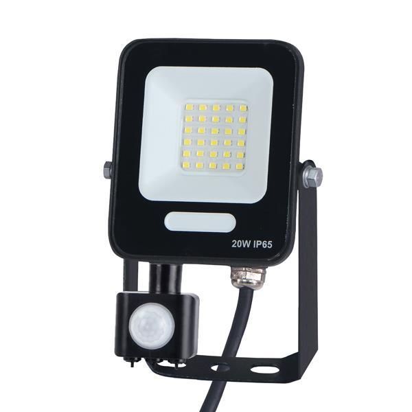 ΠΡΟΒΟΛΕΑΣ LED 20W SMD ΜΕ ΠΕΡΙΣΤΡΕΦΟΜΕΝΟ ΑΝΙΧΝΕΥΤΗ ΚΙΝΗΣΗΣ ΜΑΥΡΟΣ IP54 4000K PLUS Eurolamp 147-69064