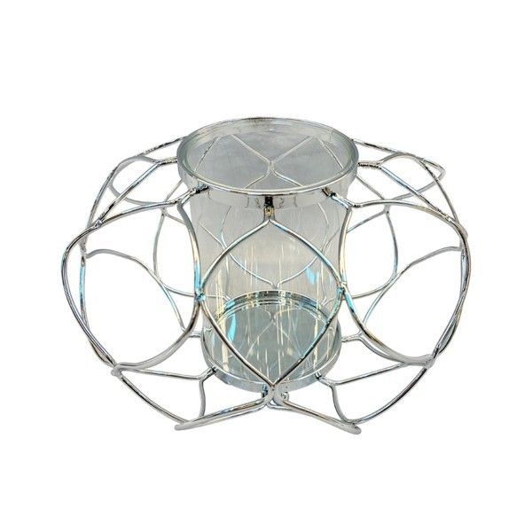 ΚΗΡΟΠΗΓΙΟ ΜΕΤΑΛΛΙΚΟ - ΓΥΑΛΙΝΟ ΑΣΗΜΙ 25x17cm Eurolamp 819-02082