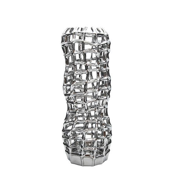 ΒΑΖΟ ΚΕΡΑΜΙΚΟ ΑΣΗΜΙ 17x17x44cm Eurolamp 819-01456