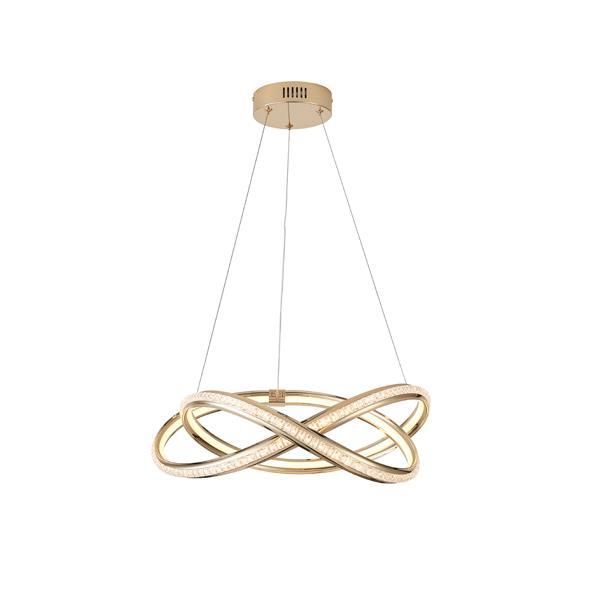 ΦΩΤΙΣΤΙΚΟ ΚΡΕΜΑΣΤΟ ΑΛΟΥΜΙΝΙO ΣΤΡΟΓΓΥΛΟ LED 38W 3000Lm 3000K Φ500X1200mm ΧΡΥΣΟ-ΔΙΑΦΑΝΕΣ ARTE ILLUMINA SATURN Eurolamp 144-15058