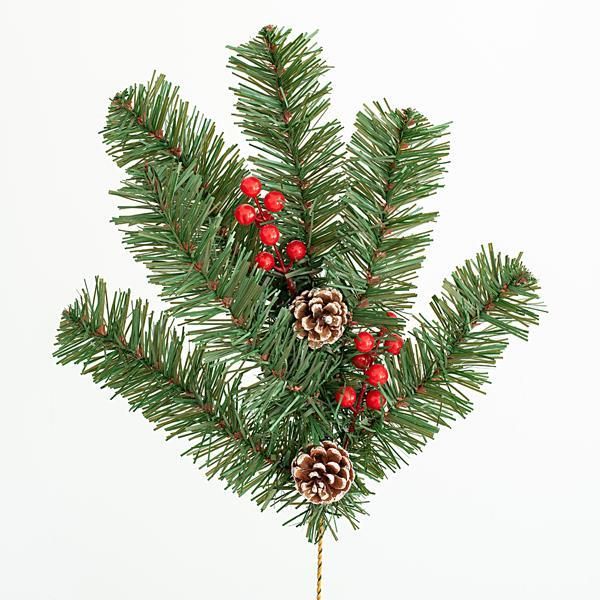 ΚΛΑΔΙ 60cm, ΜΕ ΧΙΟΝΙΣΜΕΝΕΣ ΚΟΥΚΟΥΝΑΡΕΣ ΚΑΙ BERRIES, 6 TIPS (ΠΑΧΟΣ ΤΩΝ TIPS 8cm), ΠΡΑΣΙΝΟ ΧΡΩΜΑ Eurolamp 600-30351