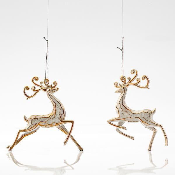 ΤΑΡΑΝΔΟΣ ΑΚΡΥΛΙΚΟΣ, ΛΕΥΚΟΣ ΜΕ ΧΡΥΣΟ, 2 ΣΧΕΔΙΑ, 14,5x14cm Eurolamp 600-44668