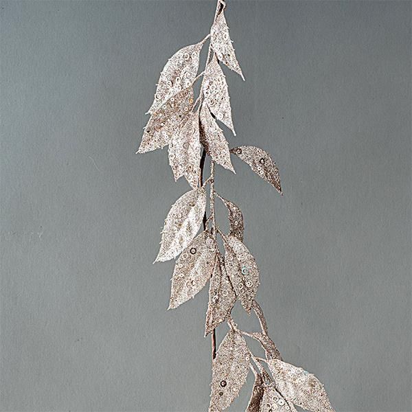 ΚΛΑΔΑ, ΜΕ ΡΟΖ GLITTER ΦΥΛΛΑ, 180cm Eurolamp 600-45408