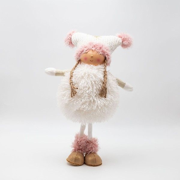 ΚΟΡΙΤΣΑΚΙ ME ΡΟΖ POM POM, 44cm Eurolamp 600-46651