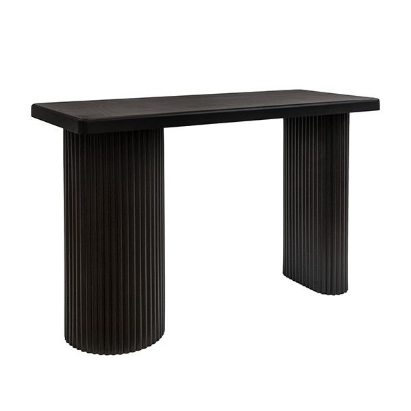 ΚΟΝΣΟΛΑ ΞΥΛΙΝΗ - ΜΕΤΑΛΛΙΚΗ ΜΑΥΡΗ 120x48x77cm Eurolamp 810-00200