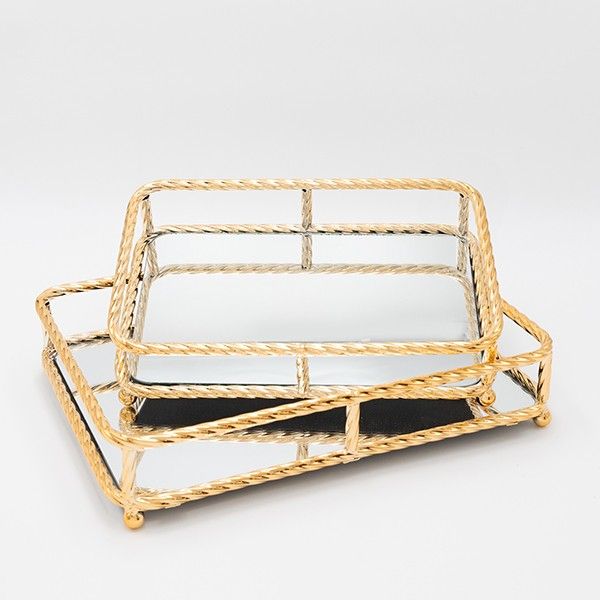 S/2 ΔΙΣΚΟΣ ΜΕΤΑΛΛΙΚΟΣ ΜΕ ΚΑΘΡΕΦΤΗ ΧΡΥΣΟ 36x7x26cm/ 30x7x20cm Eurolamp 819-00269