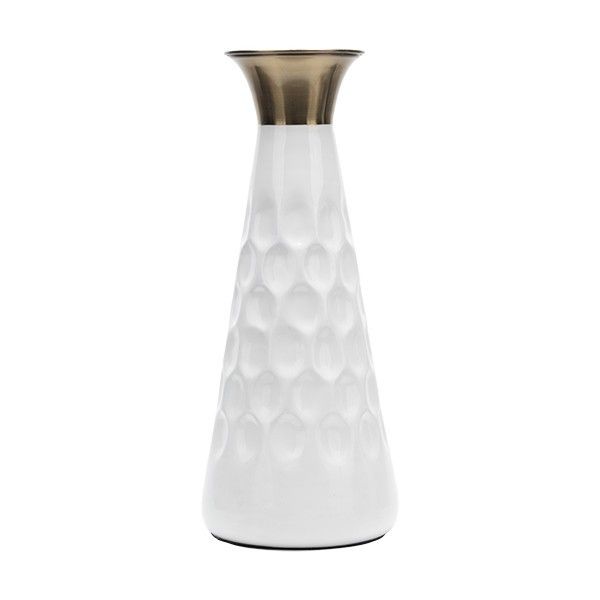 ΒΑΖΟ ΜΕΤΑΛΛΙΚΟ ΛΕΥΚΟ - ΧΡΥΣΟ 15.5x15.5x48.5cm Eurolamp 819-01831