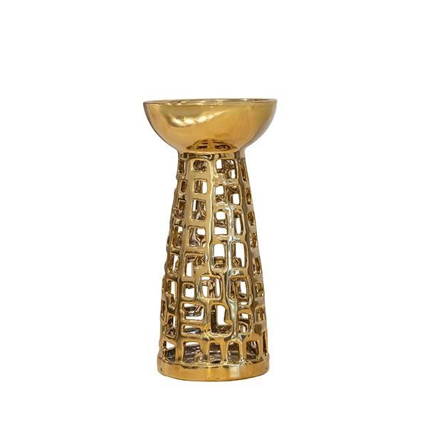 ΚΗΡΟΠΗΓΙΟ ΚΕΡΑΜΙΚΟ ΧΡΥΣΟ 10.5x10.5x19.5cm Eurolamp 819-01500