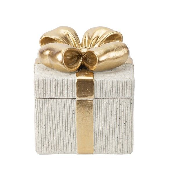 ΚΟΥΤΙ ΔΩΡΟ ΠΟΛΥΡΕΖΙΝ ΕΚΡΟΥ - ΧΡΥΣΟ 14.5x14.5x15.5cm Eurolamp 819-01924