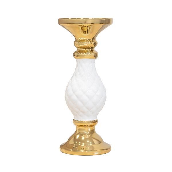 ΒΑΖΟ ΚΕΡΑΜΙΚΟ ΛΕΥΚΟ-ΧΡΥΣΟ 13x13x29.5cm Eurolamp 819-01514