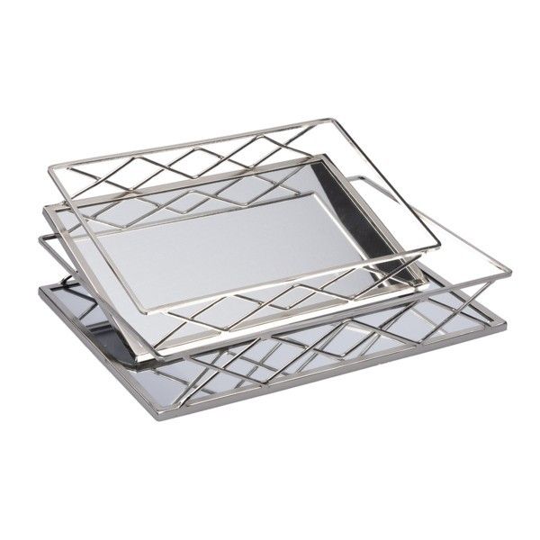 S/2 ΔΙΣΚΟΙ ΜΕΤΑΛΛΙΚΟΙ ΜΕ ΚΑΘΡΕΦΤΗ ΑΣΗΜΙ 35x25x6cm / 30.5x20x5.5cm Eurolamp 819-02143