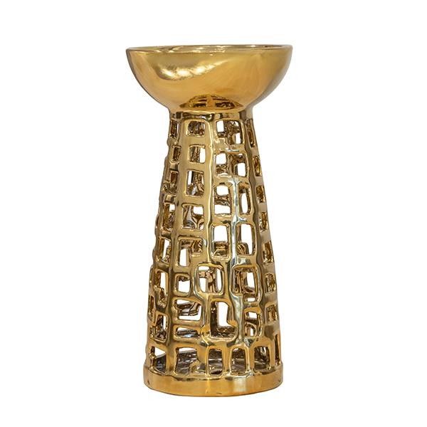 ΚΗΡΟΠΗΓΙΟ ΚΕΡΑΜΙΚΟ ΧΡΥΣΟ 12.5x12.5x25.5cm Eurolamp 819-01499