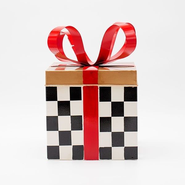 ΜΕΤΑΛΛΙΚΟ ΔΩΡΑΚΙ, ΜΑΥΡΟ ΚΑΡΟ ΜΕ ΚΟΚΚΙΝΟ, 25.5cm Eurolamp 600-47988