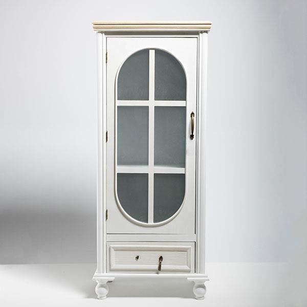 ΒΙΤΡΙΝΑ ΞΥΛΙΝΗ ΛΕΥΚΗ 1 ΣΥΡΤΑΡΙ 1 ΠΟΡΤΑ 48x32x115cm Eurolamp 810-00128