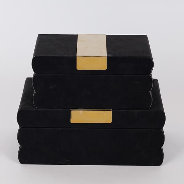 S/2 ΚΟΥΤΙΑ ΜΑΥΡΑ 25x15x10cm / 20x12x8cm Eurolamp 752-17082