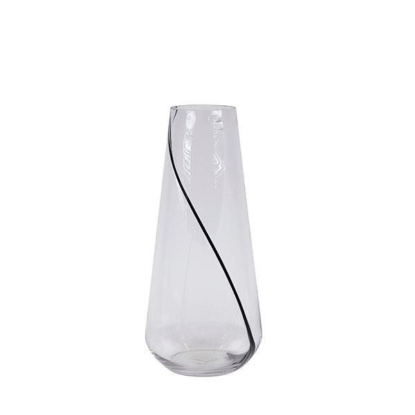 ΒΑΖΟ ΓΥΑΛΙΝΟ ΔΙΑΦΑΝΟ ΜΕ ΜΑΥΡΗ ΓΡΑΜΜΗ 18x18x40cm Eurolamp 819-01493