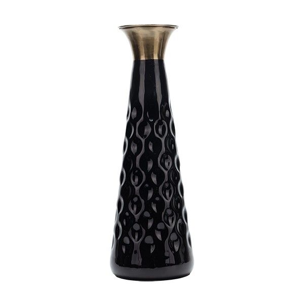 ΒΑΖΟ ΜΕΤΑΛΛΙΚΟ ΜΑΥΡΟ - ΧΡΥΣΟ 15.5x15.5x14.5cm Eurolamp 819-01832