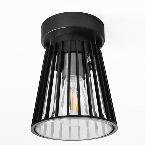 ΦΩΤΙΣΤΙΚΟ ΟΡΟΦΗΣ ΠΛΑΣΤΙΚΟ 1ΧΕ27 MAX 10W 135x135x225mm IP44 ΜΑΥΡΗ ARTE ILLUMINA Eurolamp 145-20646