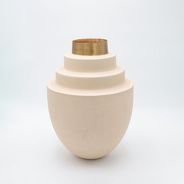 ΒΑΖΟ ΜΕΤΑΛΛΙΚΟ ΜΠΕΖ-ΧΡΥΣΟ 26x26x36.5cm Eurolamp 819-00307