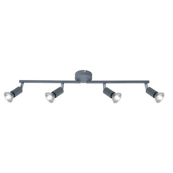 ΣΠΟΤ ΚΙΝΗΤΟ ΜΕΤΑΛΛΟ 4ΦΩΤΟ 4XGU10 Max 7W 600X80X125mm ΓΚΡΙ ARTE ILLUMINA VORRAS Eurolamp 145-25246
