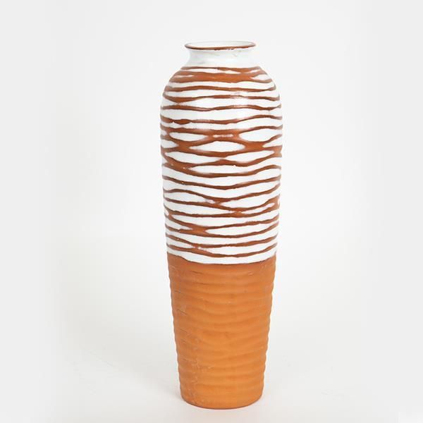ΒΑΖΟ ΚΕΡΑΜΙΚΟ ΤΕΡΑΚΟΤΑ -  ΛΕΥΚΟ  12.1x12.1x36.1cm Eurolamp 752-20232