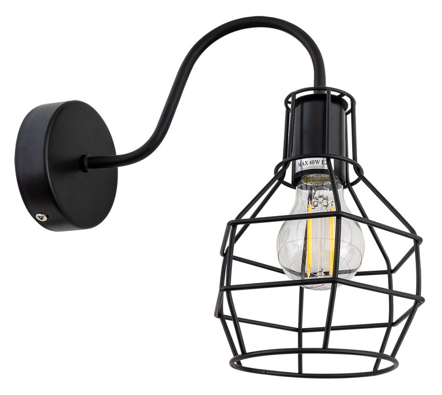 WLC 310 ΑΠΛΙΚΑ ΣΤΡΟΓΓΥΛΗ ΜΑΥΡΗ  ΠΛΕΓΜΑ 1ΧΕ27 ARlight 0144108