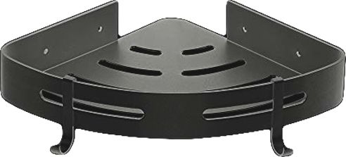 Θήκη-Ραφιέρα Μπάνιου Γωνιακή  Μονή 22,5*22,5*Υ,5,8 cm Μαύρο Ματ Stainless Steel 304 Domistyle 270111B