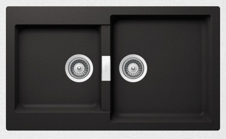 Νεροχύτης Ένθετος 86x50cm Ερμάριο 90cm Γρανίτης Nero Schock Cristalite Manhattan 30290-1401