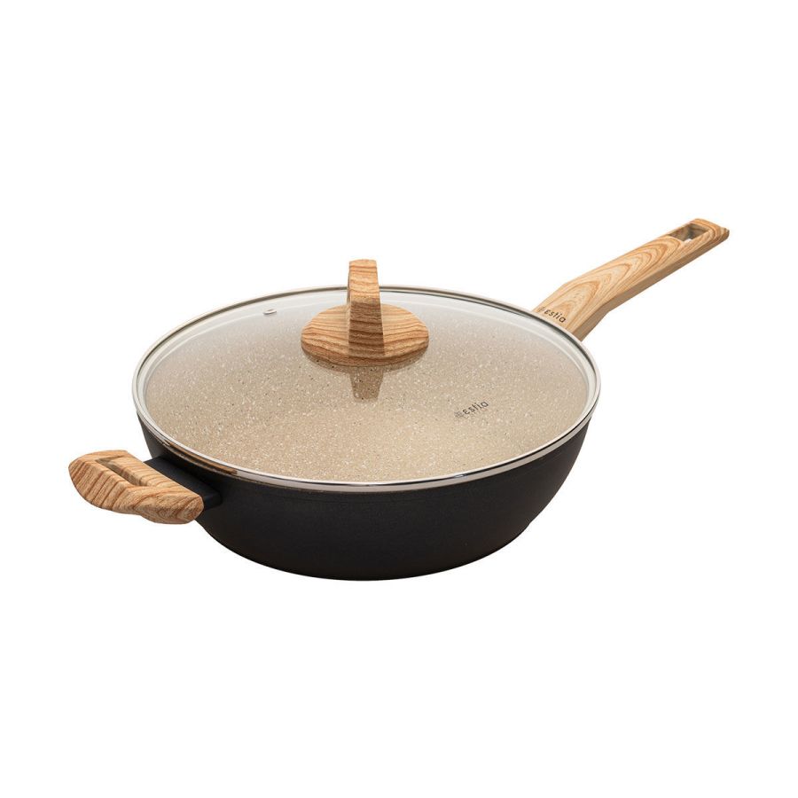 Ημιχύτρα 28cm 4lt Αντικολλητική Πρεσσαριστού Αλουμινίου Estia Home Art Earth 01-10232