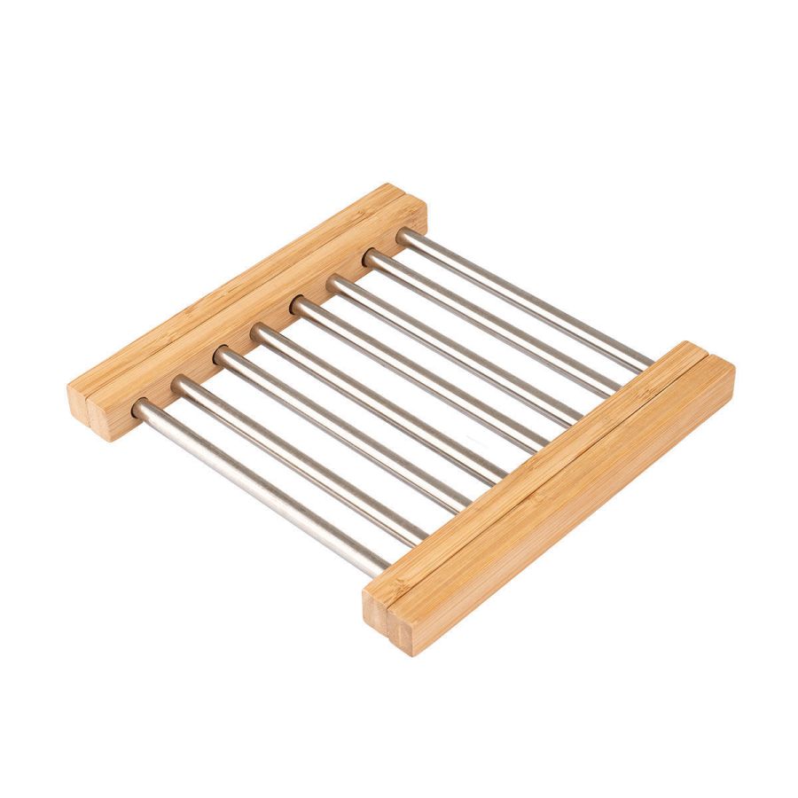Βάση Μαγειρικού Σκεύους Πτυσόμμενη 22x21.3x2.2cm με Ανοξείδωτο Ατσάλι Estia Home Art Bamboo Essentials 01-13011