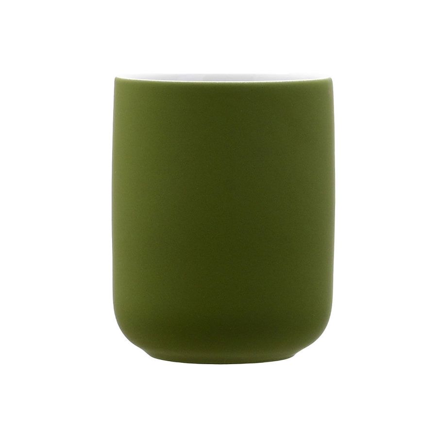 Ποτηροθήκη Μπάνιου Κεραμική Λαδί 7,5xH9,7cm Estia Home Art Olive Series 02-14841