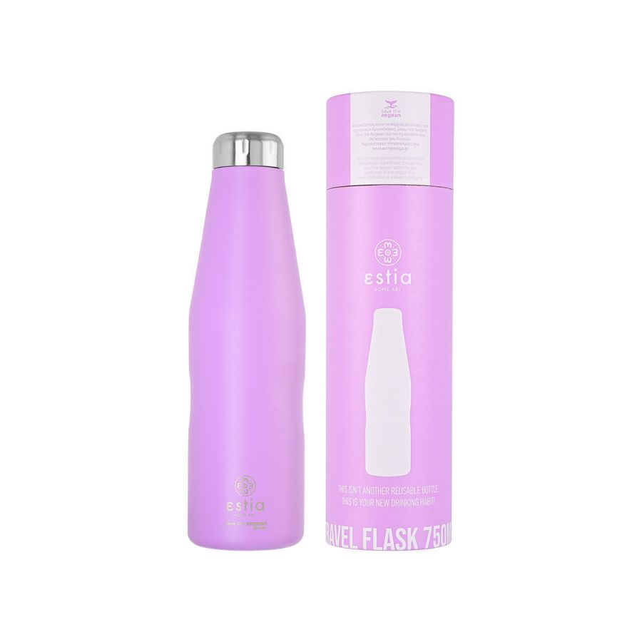 Θερμός Travel Flask Save the Aegean 750ml Lavender Purple Estia Home Art 01-9830