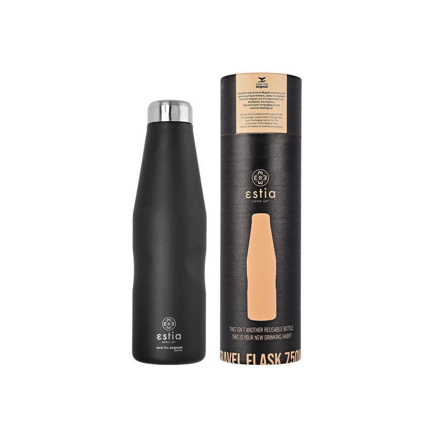 Θερμός Travel Flask Save the Aegean 750ml Black Matte Estia Home Art 01-9816