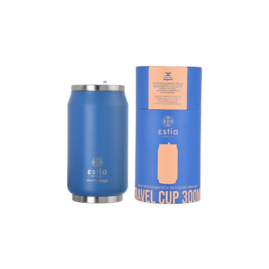 Θερμός Travel Cup 300ml Save the Aegean Denim Blue Estia Home Art 01-16838