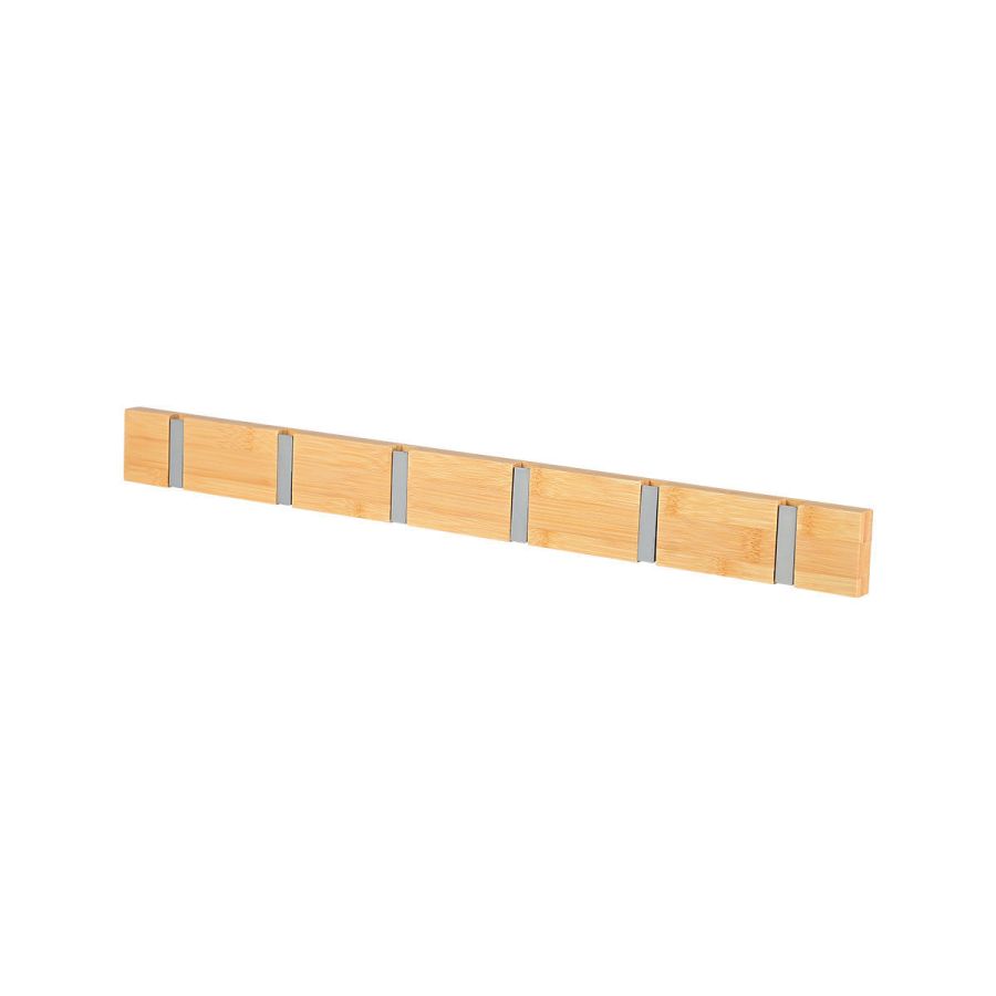 Κρεμάστρα Τοίχου 60x5,5x1,8cm Ξύλινη 6 Θέσεων με Αναδιπλούμενους Γάντζους Estia Home Art 02-18399
