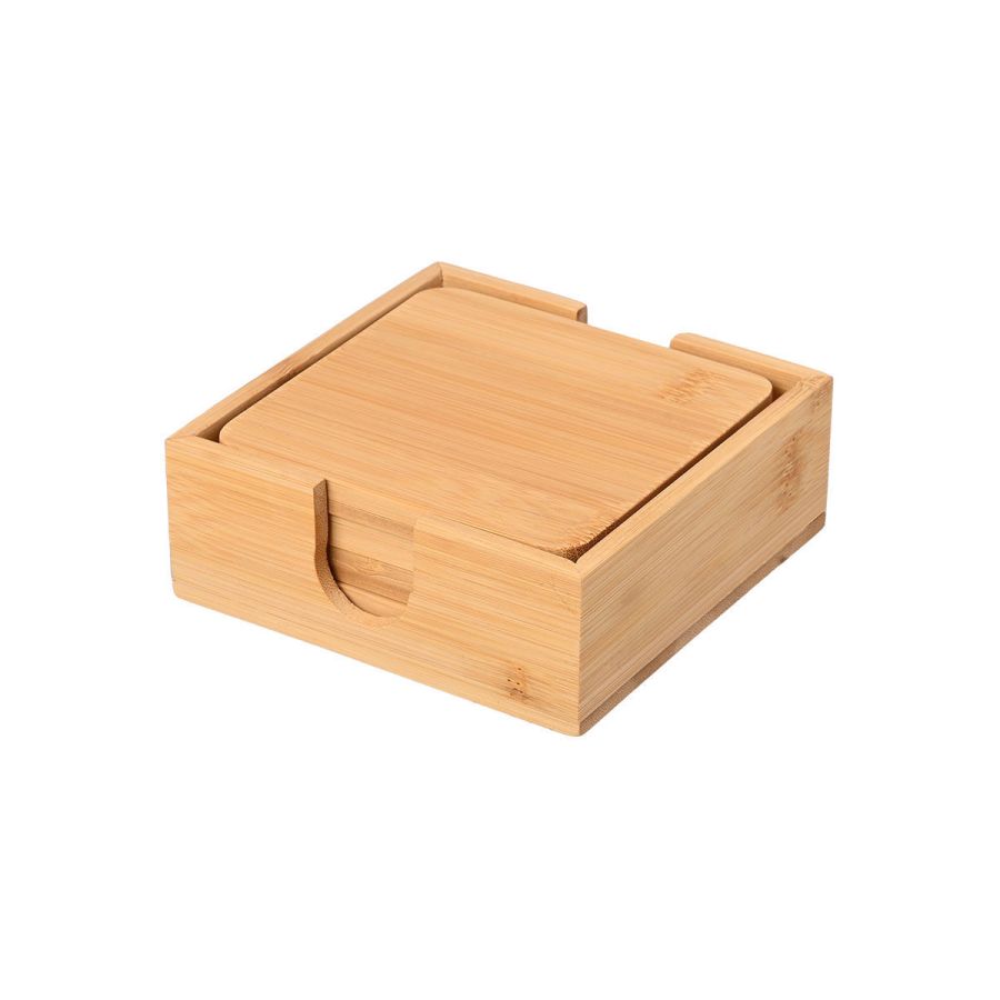Σουβέρ 5τμχ. με Θήκη 11x11cm Estia Home Art Bamboo Essentials 01-19723