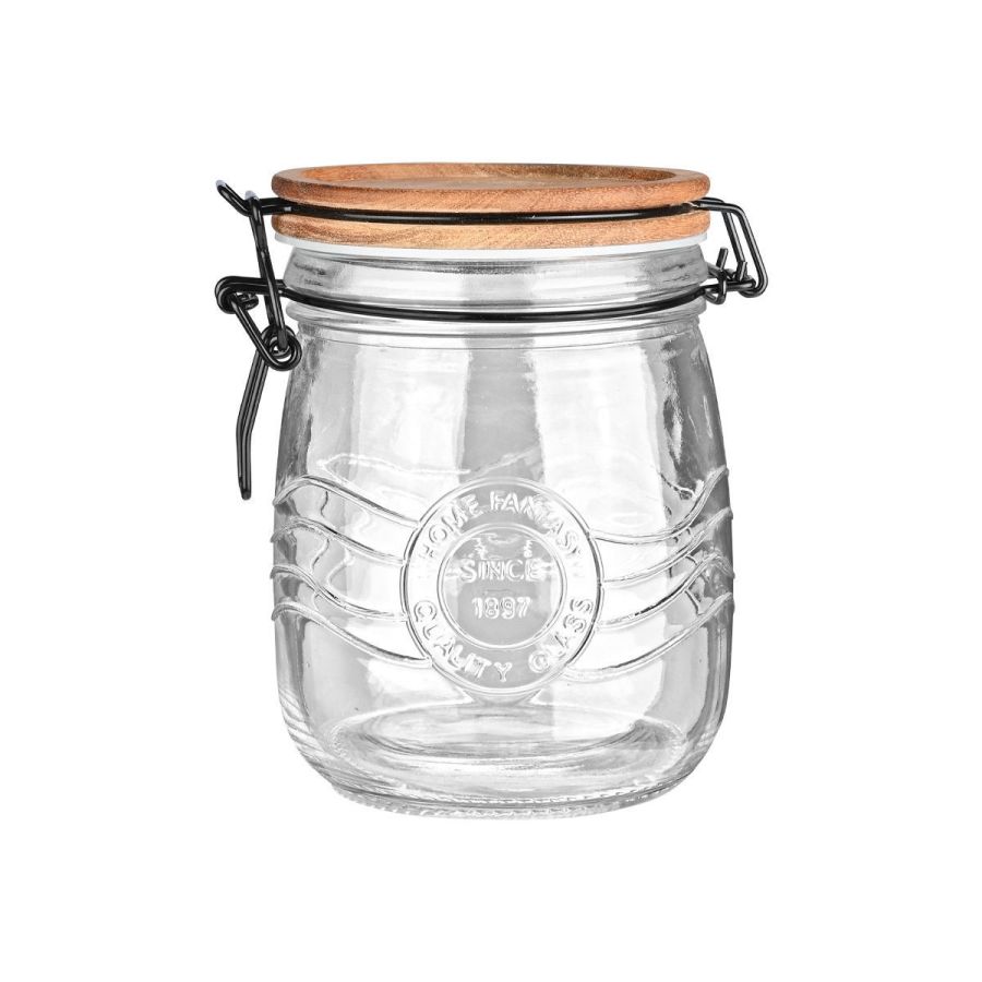 Δοχείο Αποθήκευσης Γυάλινο 750ml με Καπάκι Κλιπ Estia Home Art Allure 01-23898